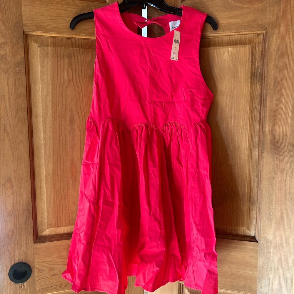 Women’s Hot Pink Anthropologie Mini Dress with Bow Back Size Small NWT